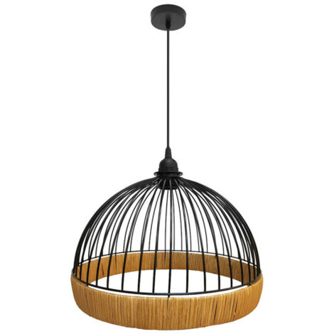 FABRILAMP Lampe de Deckenpendelleuchte Gaston 1xe27 Schwarz/natural 36d