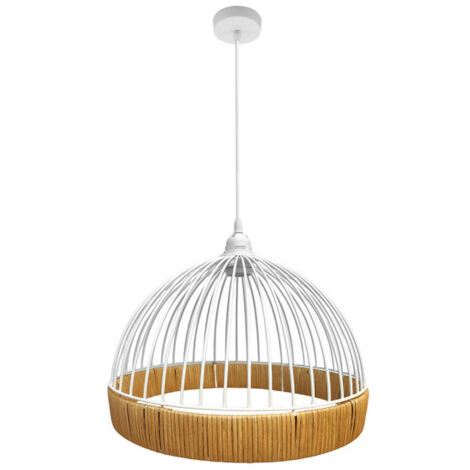 FABRILAMP Lampe de Deckenpendelleuchte Gaston 1xe27 Weiß/natural 36d