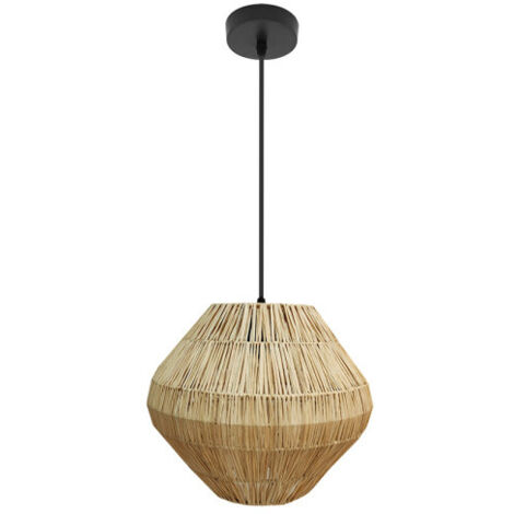 FABRILAMP Lampe de Deckenpendelleuchte Nael 1xe27 Schwarz/natural 30d