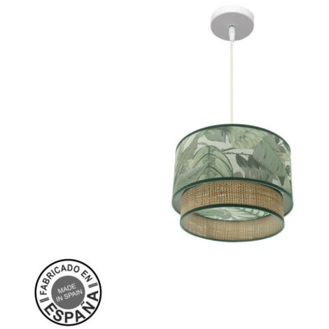 FABRILAMP Lampe de plafonnier Congo 30d 1xe27 Blanc/vert/naturel