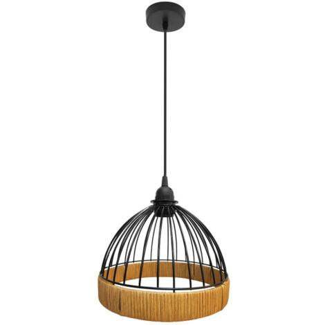 FABRILAMP Lampe de plafonnier Gaston 1xe27 Noir/naturel 25d