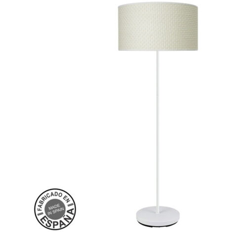 FABRILAMP Lampe de Stehleuchte Wohnzimmer Moda 1xe27 Weiß/Hellbraun white