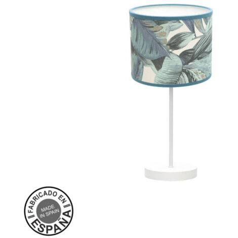 FABRILAMP Lampe de table Argel 1xe14 Blanc/bleu feuille 17d