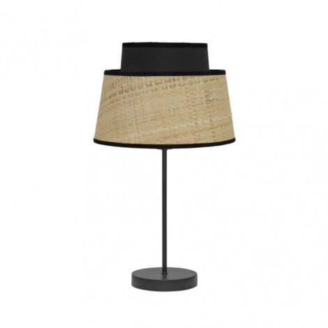 FABRILAMP Lampe de table bicolore Naturelle/noire Modèle Jia