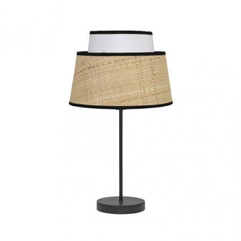 FABRILAMP Lampe de table modèle IJA finition blanche/couleur naturelle modèle 1luz