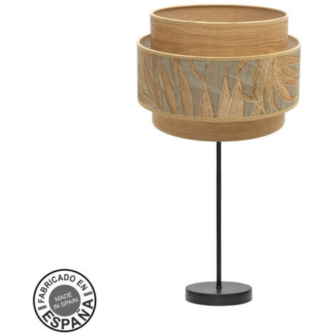 FABRILAMP Lampe de Tischlampe Large Samoa 1xe27 Schwarz/Kamel 30d