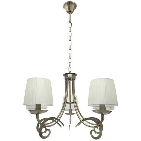 FABRILAMP Lampe en cuir modèle LUXOR 5 l. avec abat-jour