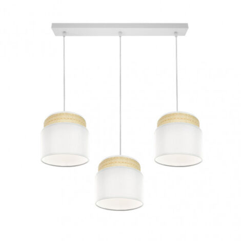FABRILAMP Lampe linéaire blanc/naturel modèle Kandy 3 lampes dimmables