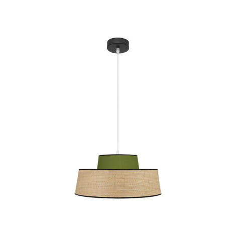 FABRILAMP Lampe suspendue verte/naturelle modèle Jia 1Light