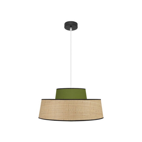 FABRILAMP Lampe suspendue verte/naturelle Modèle Jia 1light