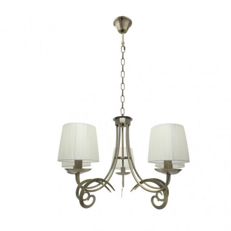 FABRILAMP Lederlampe Modell LUXOR 5 l. mit Lampenschirmen
