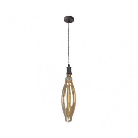 FABRILAMP Lilia Pendelleuchte 1xe27 Braun/ambar Leuchtmittel enthalten 8w 3000k 640lm Regx12x12 Cm