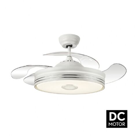 FABRILAMP MATANUSKA Deckenventilator de mit LED-Licht, DC-Motor, weiße Farbe, einziehbare Flügel, Fernbedienung, Timer, Memory de Licht, 3 Farbtöne und 6 Geschwindigkeiten