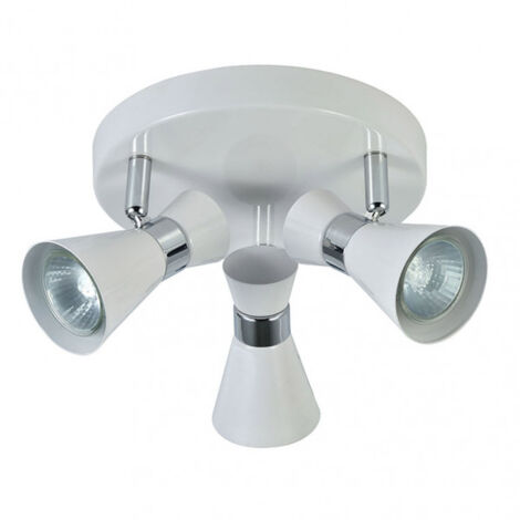 FABRILAMP MAXIMO plafonnier de salle de bain blanc-chrome 3 spots