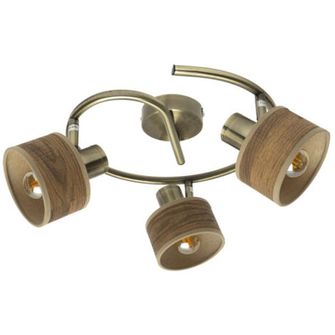 FABRILAMP Nando Deckenleuchte 3xe14 Leder/dunkel md.dark Verstellbare Strahler 16x35x35 Cm