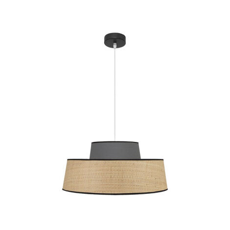 FABRILAMP Natürliche/graue 1-Licht-Pendelleuchte Modell Jia