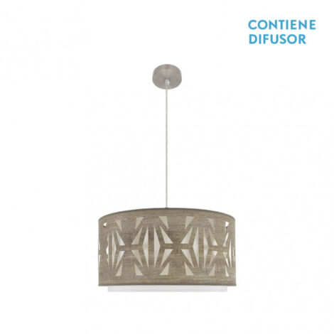 FABRILAMP Nickel/Holz Pendelleuchte grau Modell Katerina