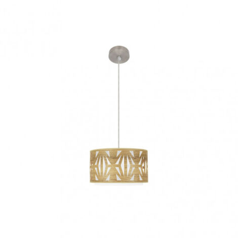 FABRILAMP Nickel/Klar Holz Pendelleuchte Katerina 1light