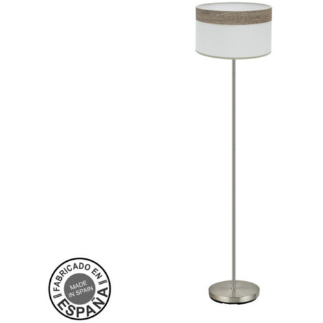 FABRILAMP Pavimento Soggiorno Cloe 1xe27 Nichel/legno bianco Grigio 162x40x40 cm
