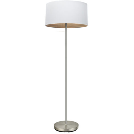 FABRILAMP Pavimento Soggiorno Tatiana 1xe27 Nickel/bianco-bianco-mad.light 162x40x40 Cm