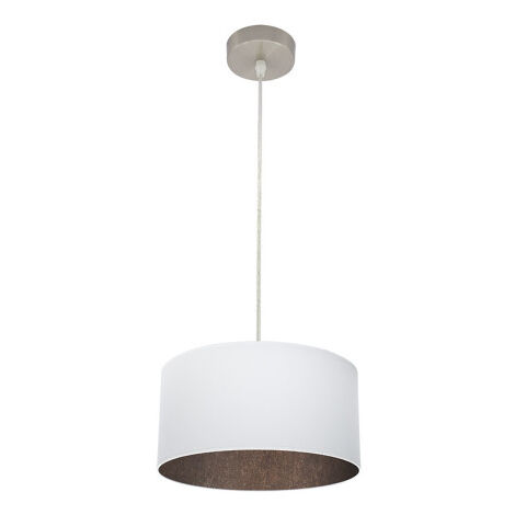 FABRILAMP Pendelleuchte Tatiana 1xe27 Nickel/Weiß-Oxid Regx30x30 Cm