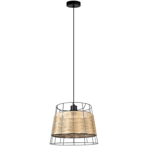 FABRILAMP Pendentif Burano 1xe27 Forge/ratan Regx32x32 Cm