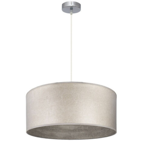 FABRILAMP Pendentif Tania 1xe27 Nickel/bois Gris Regx50x50 Cm