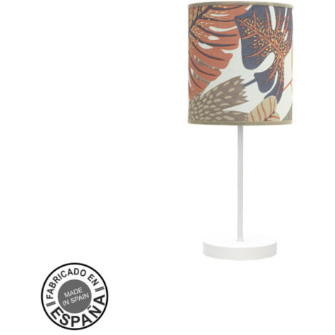 FABRILAMP Petite lampe à poser de Ethiopia 1xe14 Blanc/imprimé