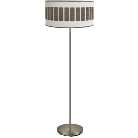 FABRILAMP Pie Salon Ivanna 1xe27 Cuero/Blanco-Madera Oscura 163x40x40 Cm