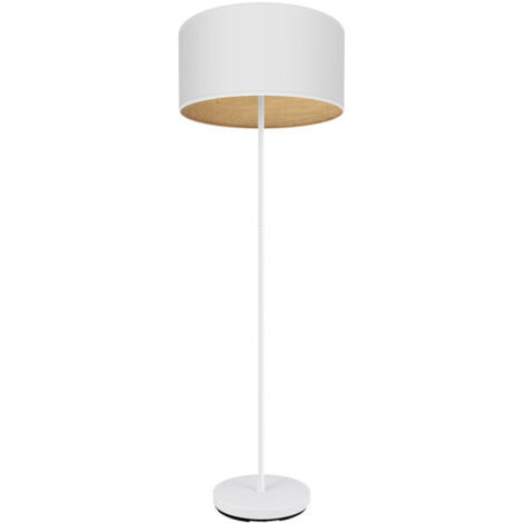 FABRILAMP Pie Salon Tania 1xe27 Blanco/Blanco-Madera Clara 162x40x40 Cm