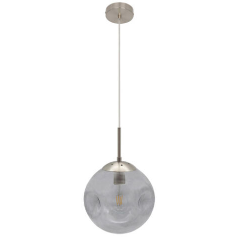 FABRILAMP Pinap Pendelleuchte 1xe27 Nickel/Rauch Regx25x25 Cm