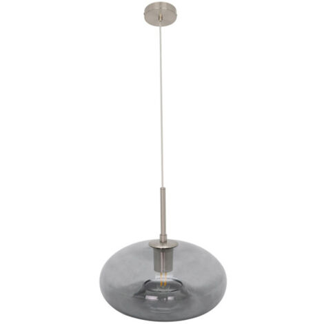 FABRILAMP Pinap Pendelleuchte 1xe27 Nickel/Rauch Regx28x28 Cm