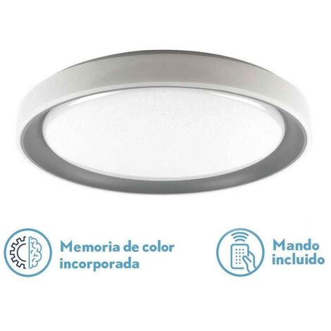 FABRILAMP Plafon Luanda 72w 3000-4000-6000k Gris Red.7x49,5d 7200lm Reg.intens. C.remoto C/memoria