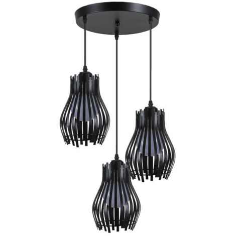 FABRILAMP Plafon Ragusa Negro 3xe27 Regx36x36cm