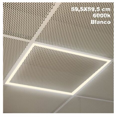 Fabrilamp – Plafonnier d'extérieur LED 48W – Aluminium – 4400lm – 6000K blanc froid – Dimensions 1,5x59,5x59,5 cm – Indice de protection IP20