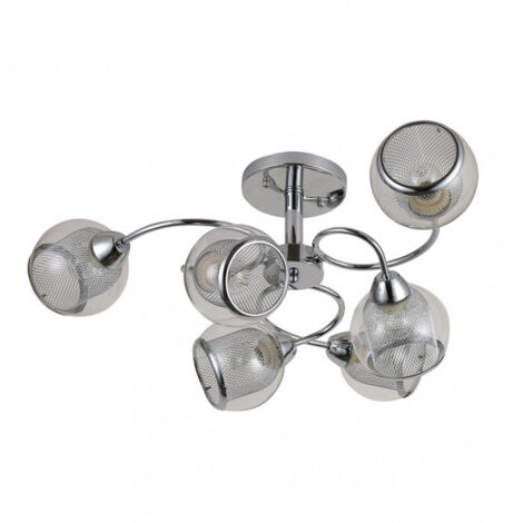 FABRILAMP Plafonnier STANLEY chrome de 6 lumières