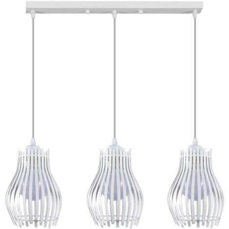 FABRILAMP Ragusa Lampada da soffitto allungata Bianco 3xe27 Regx64x16cm