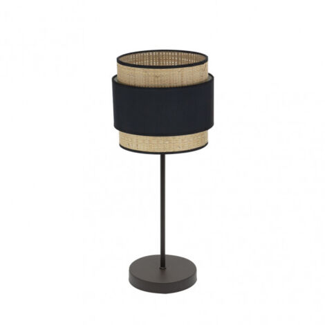 FABRILAMP Sobremesa negro/natural modelo Kandy 1xE