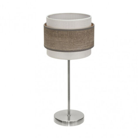 FABRILAMP Sobremesa Niquel/Madera Gris modelo Myriam 1luz