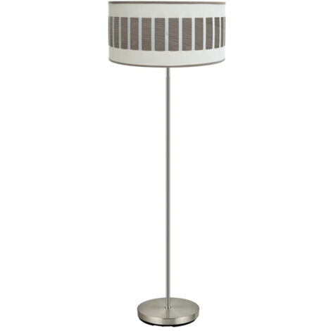 FABRILAMP Sol Salon Ivanna 1xe27 Nickel/Bois Blanc Gris 163x40x40 Cm