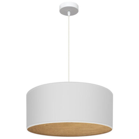 FABRILAMP Tania Pendant 1xe27 White/white-white wood Regx50x50 Cm