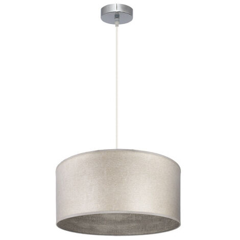 FABRILAMP Tania Pendelleuchte 1xe27 Nickel/Holz Grau Regx40x40 Cm