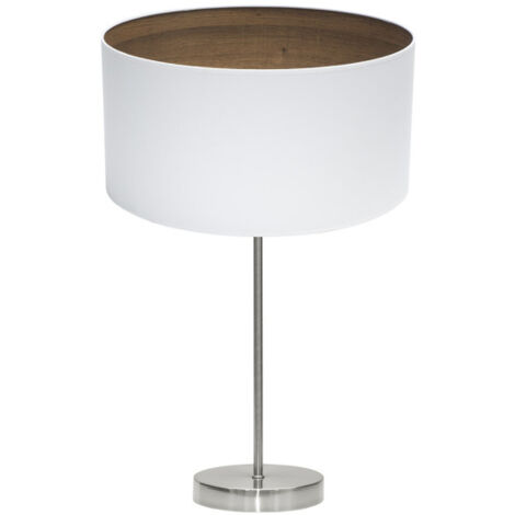 FABRILAMP Tatiana Lampada da tavolo 1xe27 Nichel/bianco-mad.dark 63x30x30 Cm