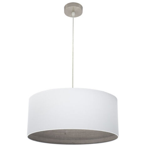 FABRILAMP Tatiana Pendelleuchte 1xe27 Nickel/weiß-mad.grau Regx50x50 Cm