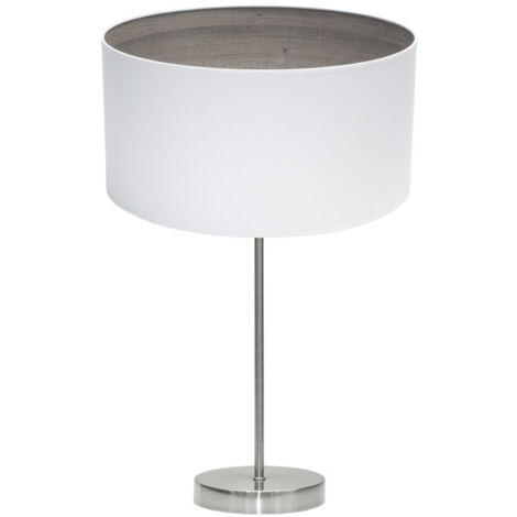 FABRILAMP Tatiana Tischleuchte 1xe27 Nickel/weiß-mad.grau 63x30x30 Cm