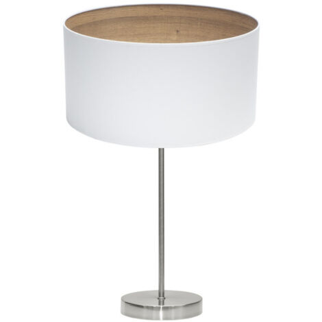 FABRILAMP Tatiana Tischleuchte 1xe27 Nickel/weiß-weiß-mad.light 63x30x30 Cm