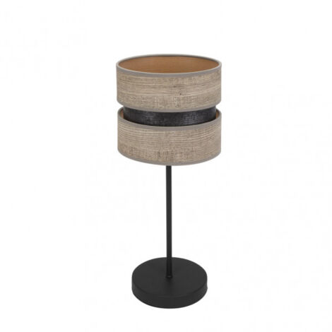 FABRILAMP Tischleuchte of 1Light Modell Colet Schwarz/Holz Grau