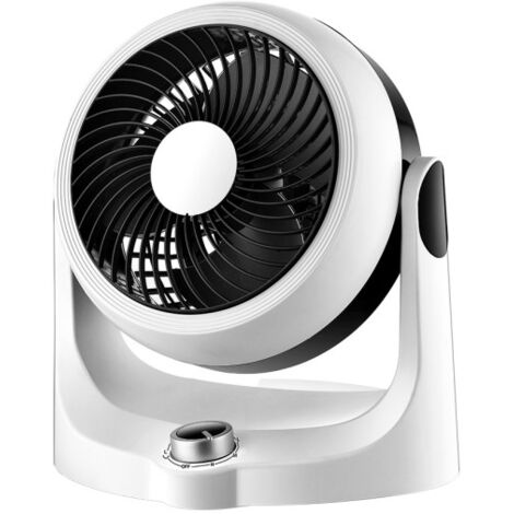 FABRILAMP Tischventilator Cartago Weiß/Schwarz 40w 3-stufig 3-stufig fest &amp drehbar einstellbar 28,3x25,7x19cm