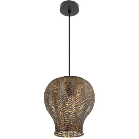 FABRILAMP Trikala Pendelleuchte Schwarz/Antikleder 29d
