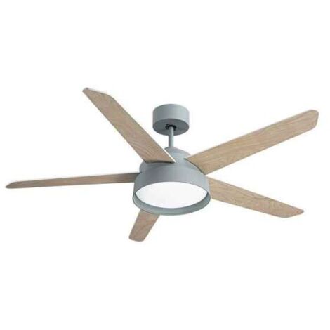FABRILAMP Ventilador 25w Dc Verde Lebeche 5 Aspas Rev. Blanca/haya 6 Vel. 3000-4000-6000k 132d Remoto,memoria Y Temporizador